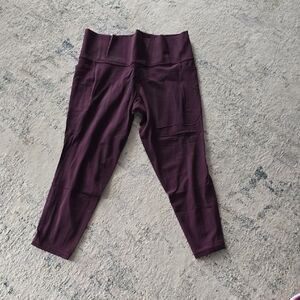 Athleta Womens Salutation Straight Tight Deep Purple Leggings